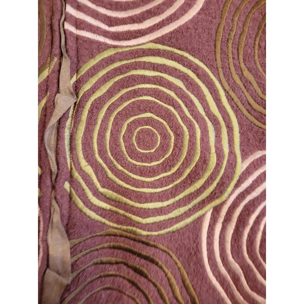 CoVelo Sleeveless Vest Womens L Circle Patterns Wearable Art Vintage Burgundy - Picture 4 of 7